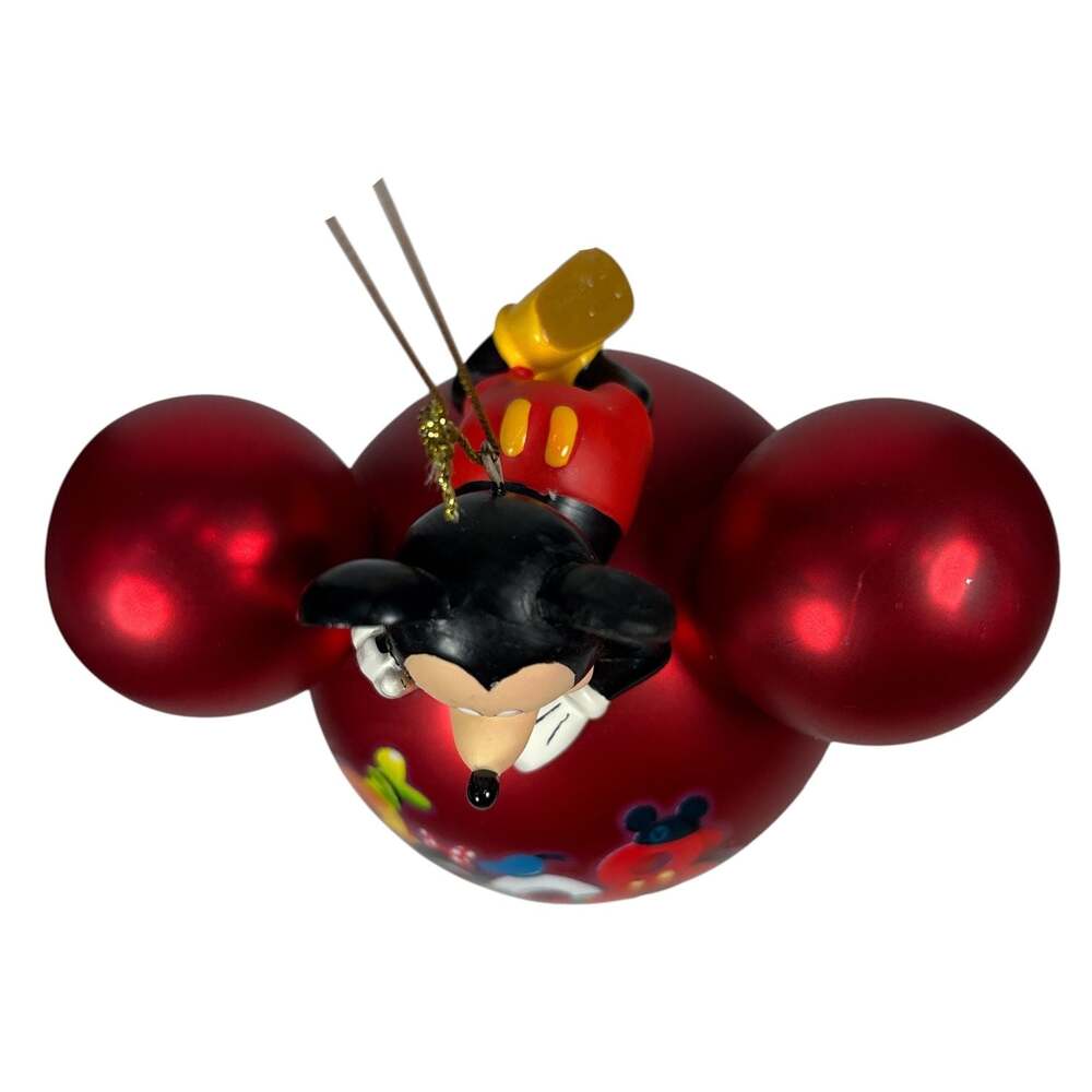 2008 Walt Disney World Red Mickey Mouse Icon Mercury Glass Christmas Ornament - Picture 5 of 7